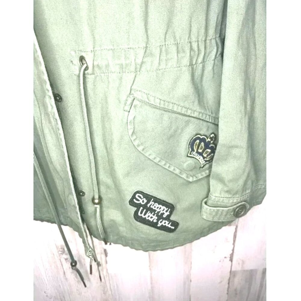 Size M Bagatelle Olive Patch Field Jacket Drawstr… - image 5